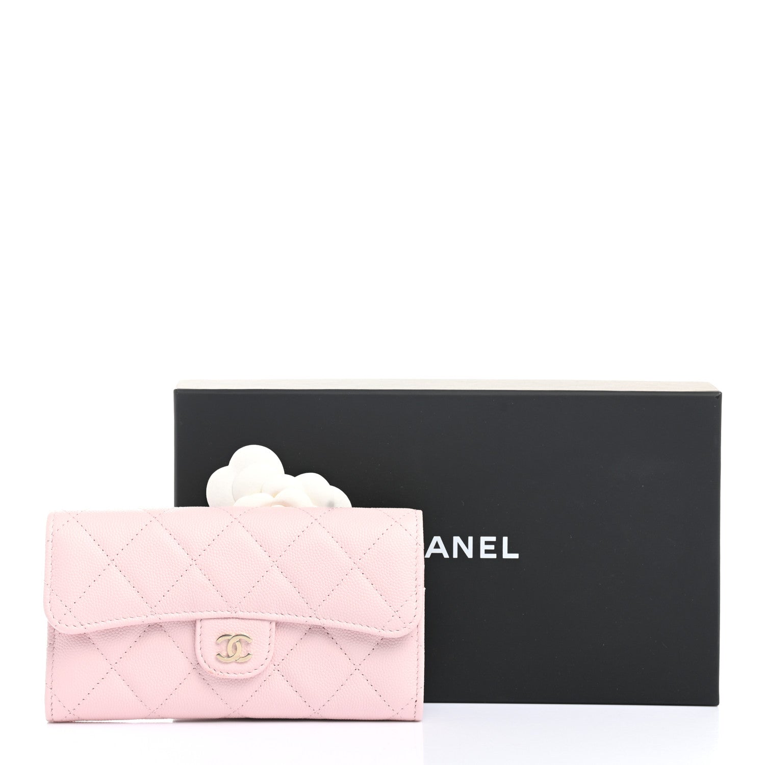 Chanel Caviar Quilted Medium Flap Wallet Light Pink 9 of 9