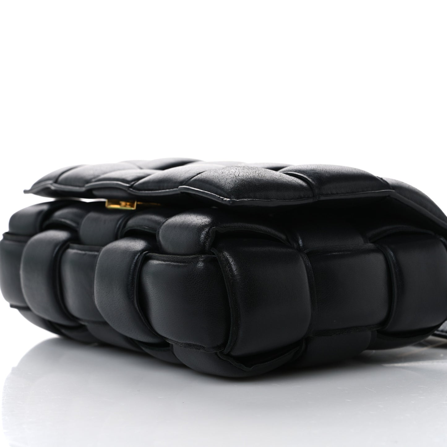 Nappa Maxi Intreccio Padded Cassette Crossbody Bag Black