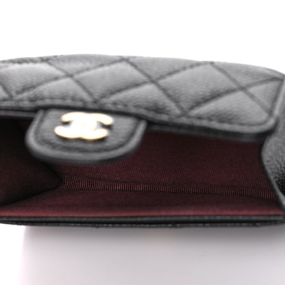 Chanel Caviar Quilted Flap Card Holder Wallet Black 5 of 11