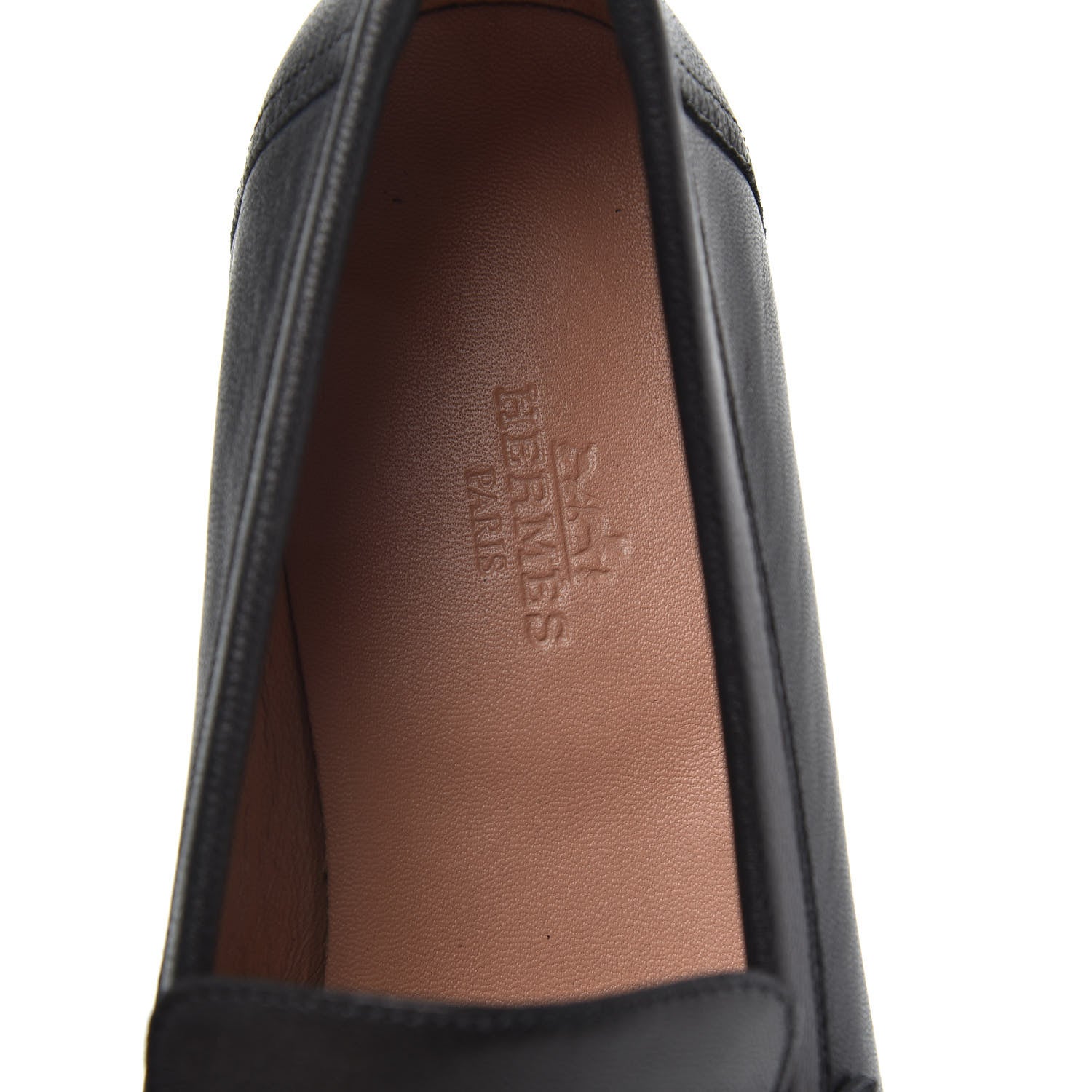 Hermes Goatskin Womens Paris Loafers Black 36.5 Black 6 of 9