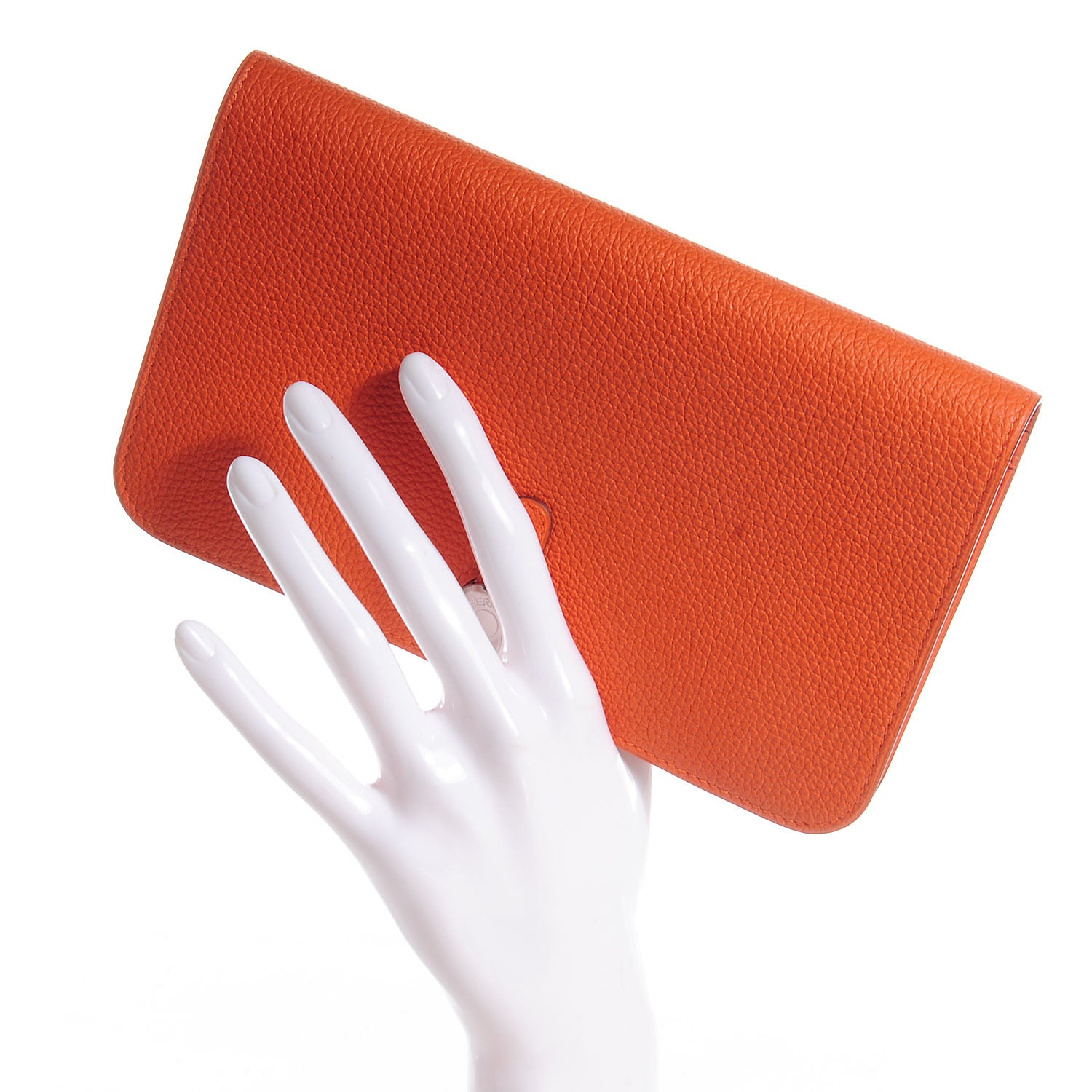 Hermes Togo Dogon Duo Wallet Orange 2 of 11