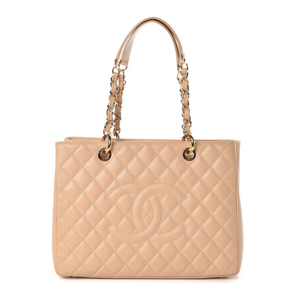 Chanel Caviar Quilted Grand Shopping Tote GST Beige Clair 1 of 10