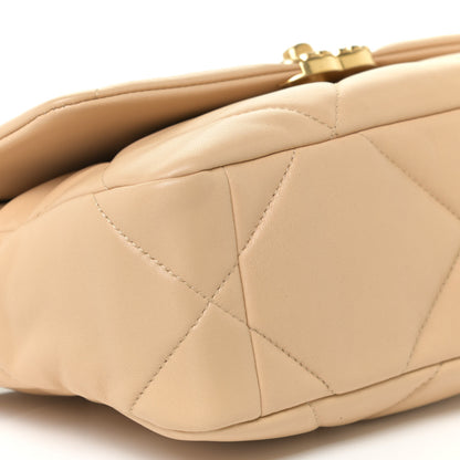 Chanel Lambskin Quilted Medium Chanel 19 Flap Beige 9 of 15