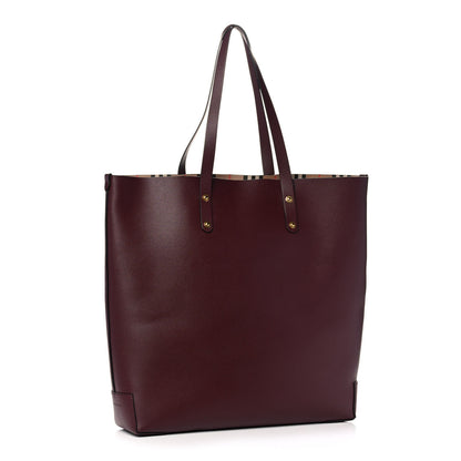Burberry Calfskin Crest Embossed Large Tote Burgundy 2 of 13