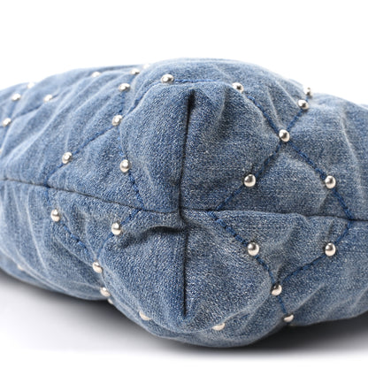 Chanel Washed Denim Quilted Studded Small Chanel 22 Blue 10 of 10