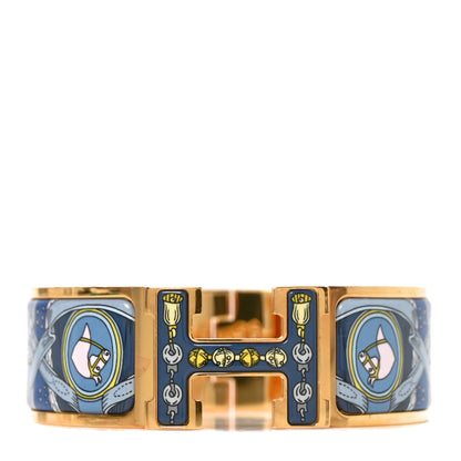 Hermes Enamel Printed Wide Bouquets Selliers Clic Clac H Bracelet GM Ecume 1 of 4