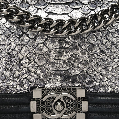 Chanel Snakeskin Calfskin Small Boy Flap Black Black 8 of 11