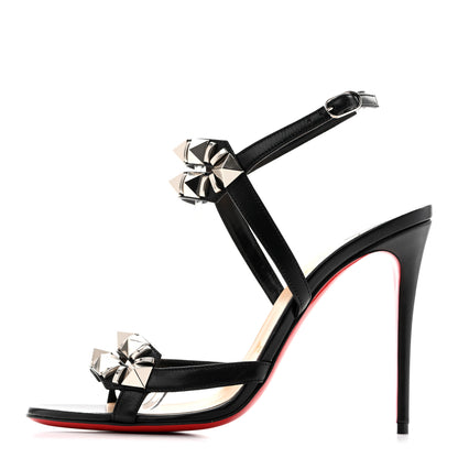 Christian Louboutin Kid Studded Galerietta 100 Sandals 37 Black 1 of 8