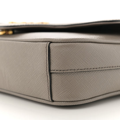 Prada Saffiano Flap Shoulder Bag Argilla 10 of 11