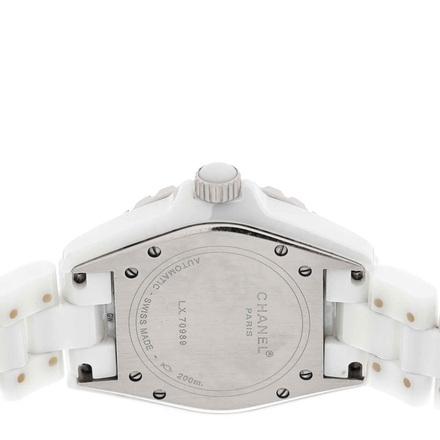 Stainless Steel Ceramic Diamond Pave Bezel 38mm J12 Automatic Watch White