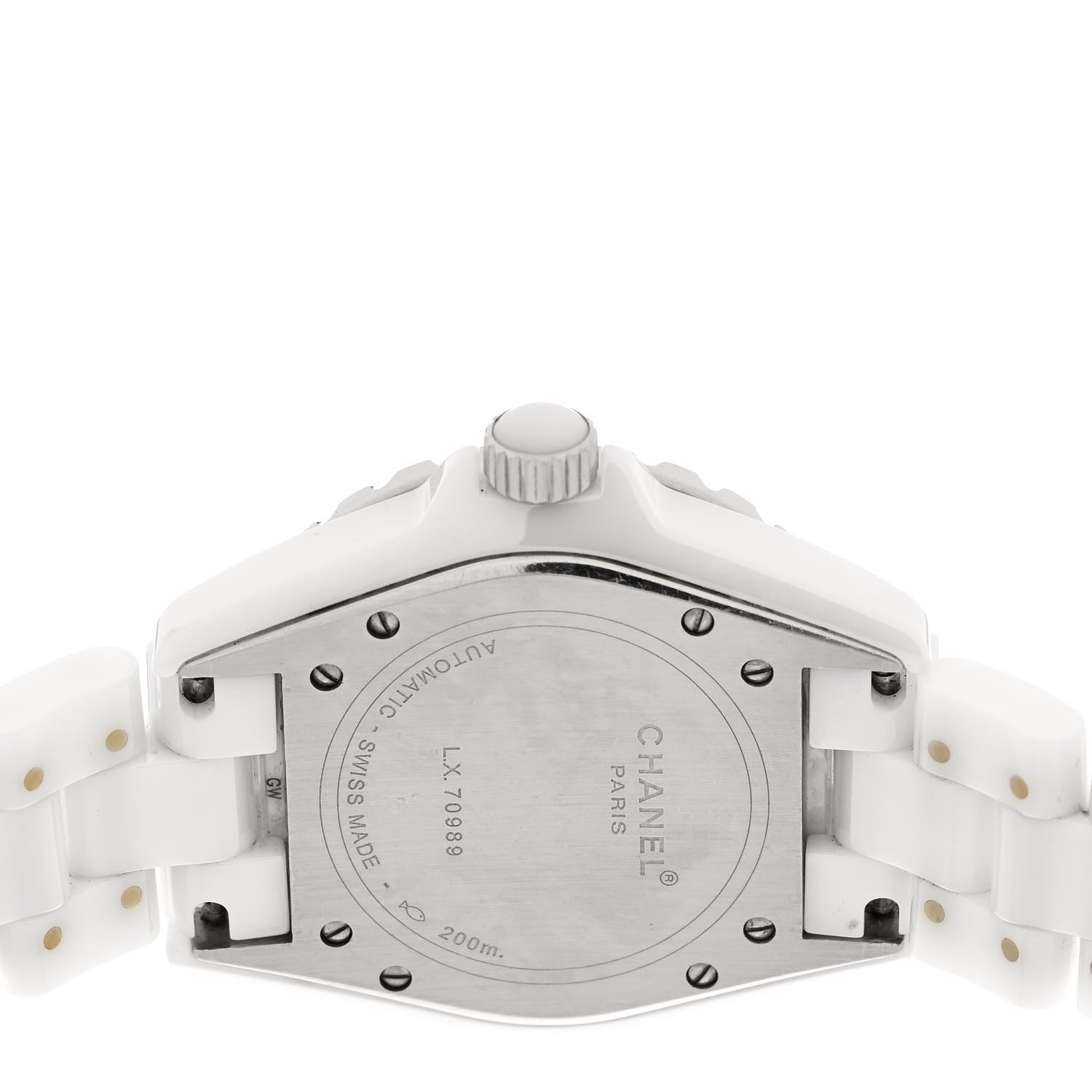 Chanel Stainless Steel Ceramic Diamond Pave Bezel 38mm J12 Automatic Watch White 4 of 5