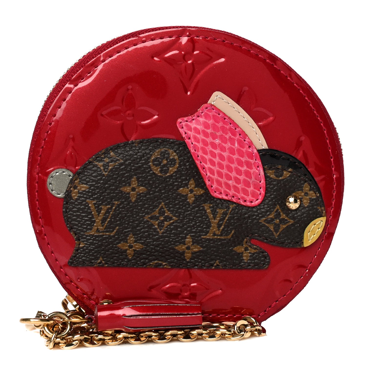 Louis Vuitton Vernis Animania Lapin Bunny Round Coin Purse Pomme D'Amour 1 of 11