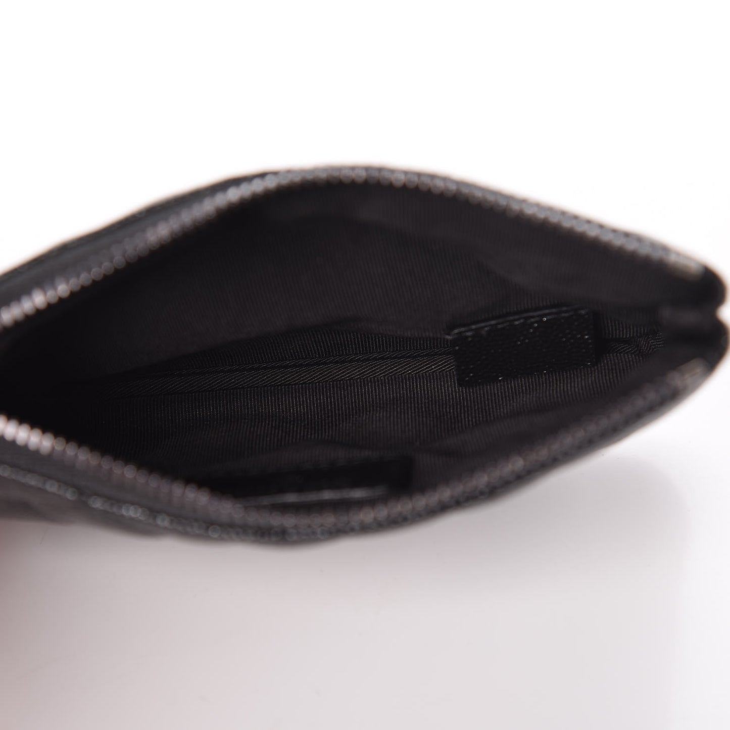 Iridescent Caviar Quilted Small Cosmetic Case Black