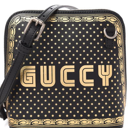 Gucci X SEGA Calfskin GUCCY Stars Mini Dome Shoulder Bag Black Gold 10 of 10