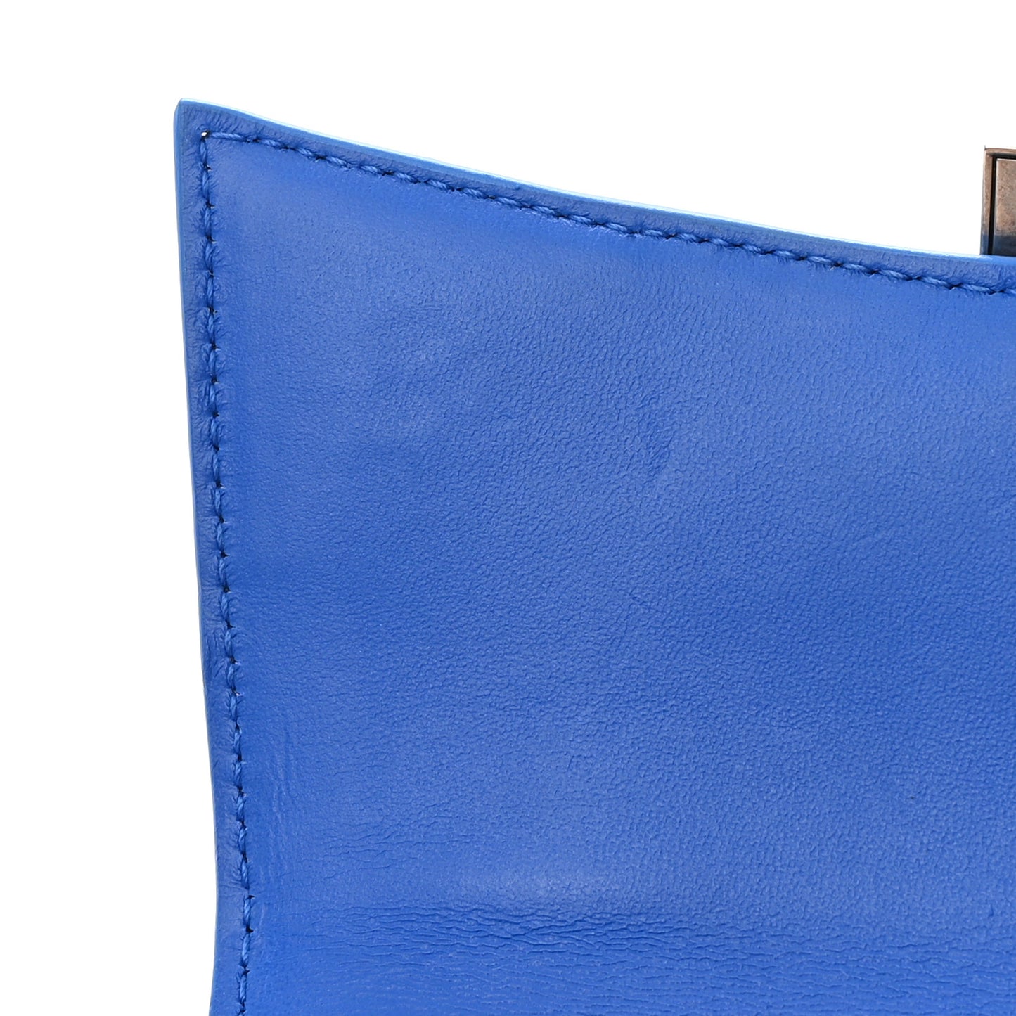Shiny Calfskin Crocodile Embossed Hourglass Top Handle Bag XS Royal Blue