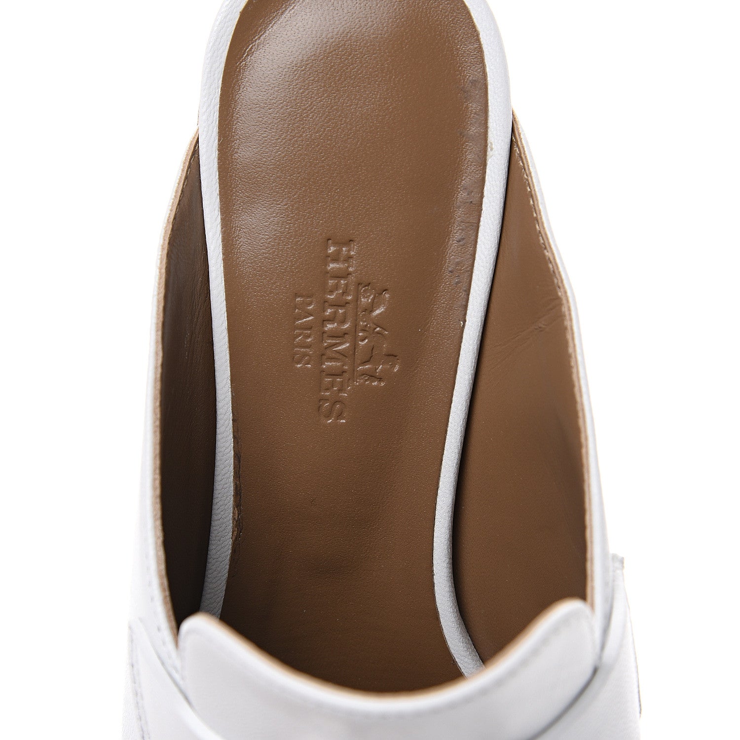 Hermes Goatskin Tuileries Mules 35 White 7 of 8