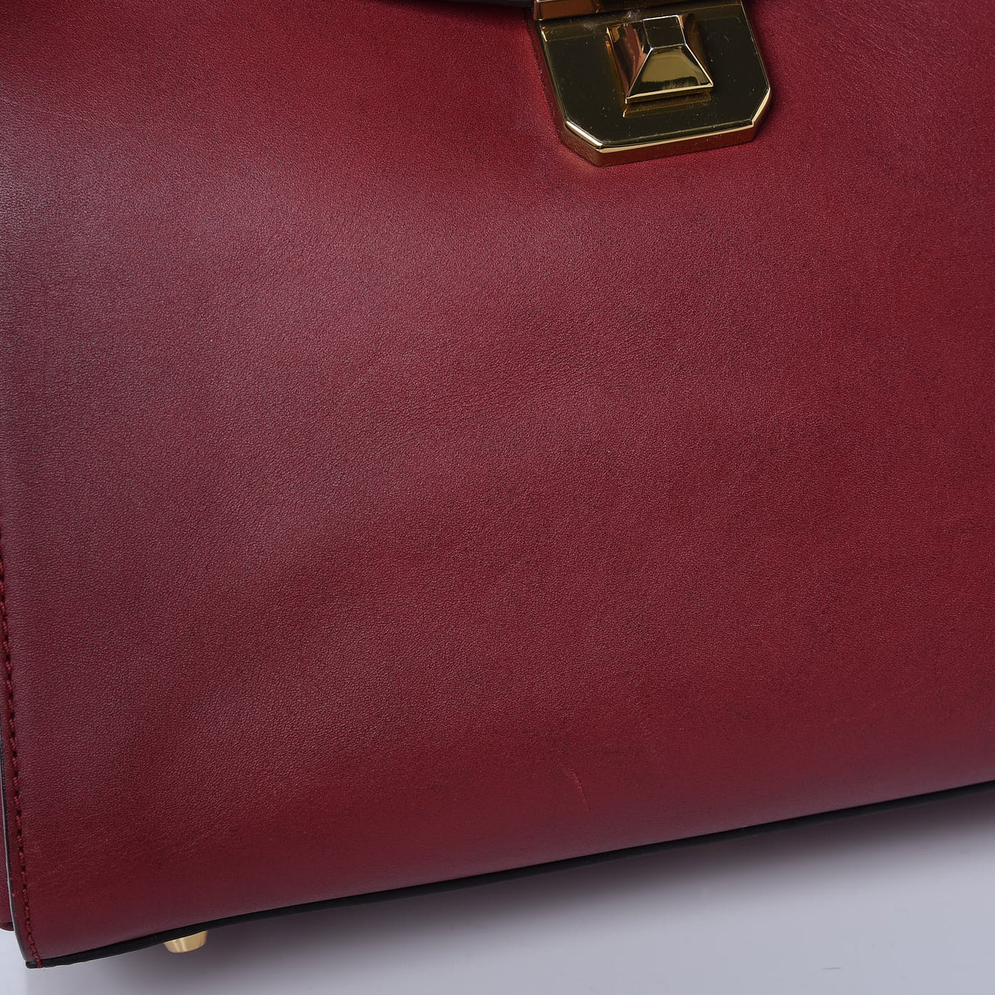 Calfskin Top Handle Satchel Red