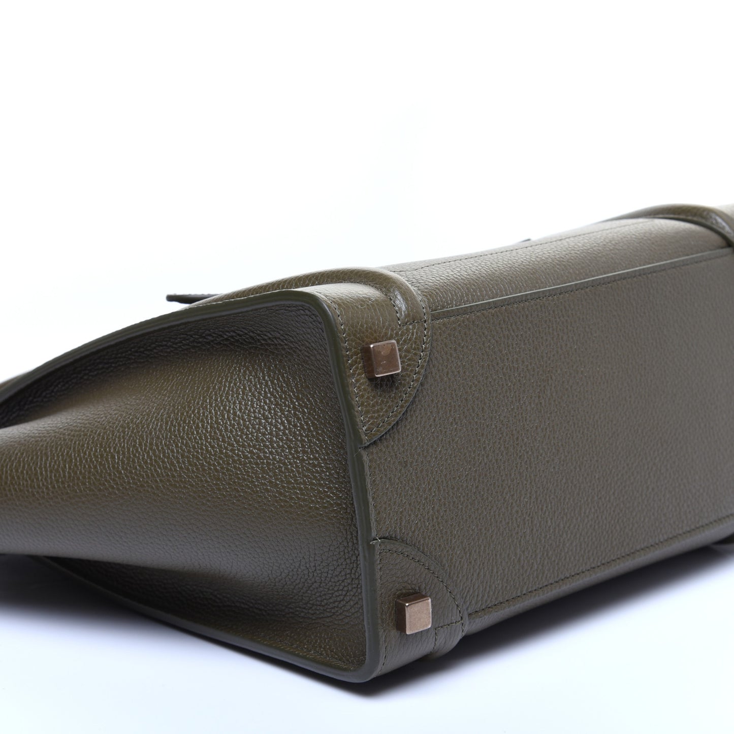Drummed Calfskin Micro Luggage Dark Olive