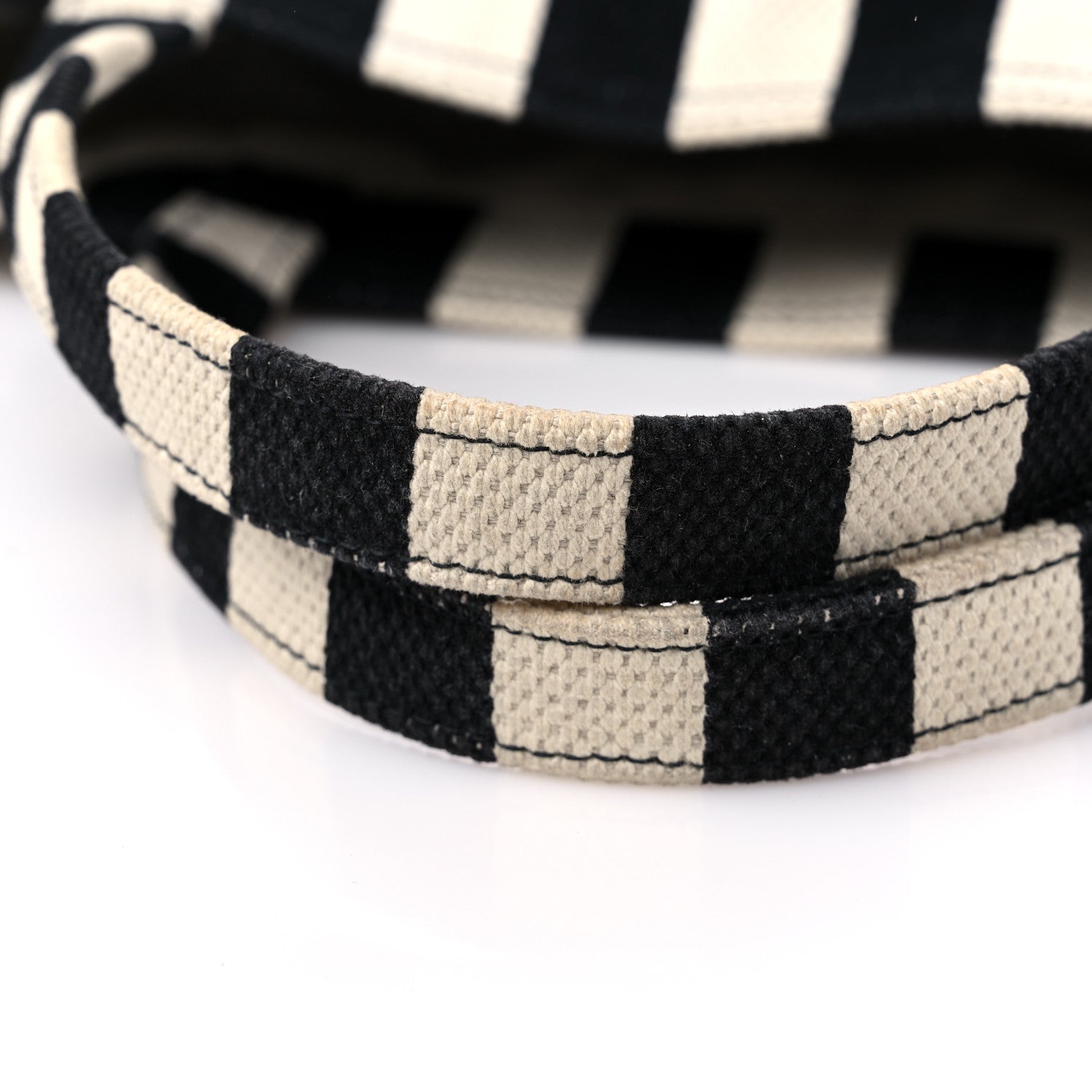 Gucci Cotton Canvas Stripe Logo Mens Tote White Black 17 of 17