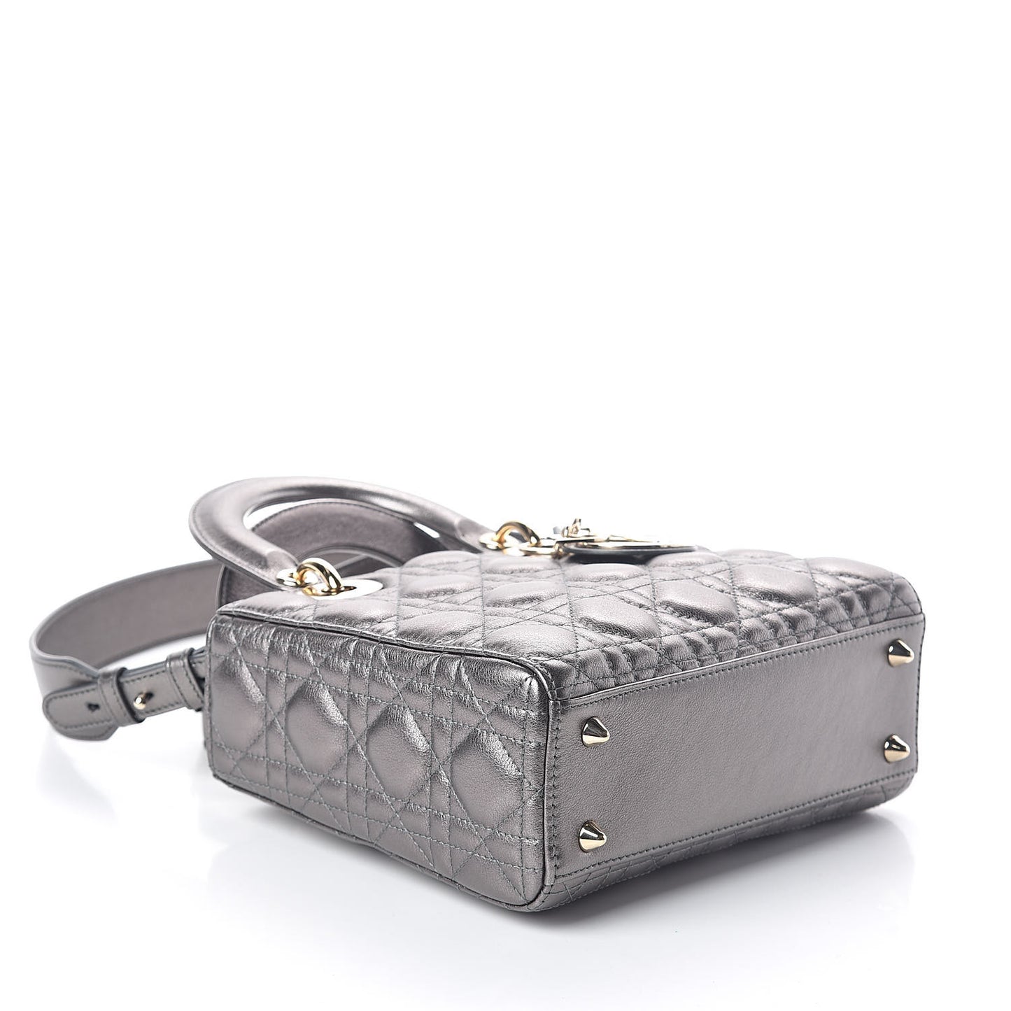 Metallic Grained Calfskin Cannage My ABCDior Lady Dior Gunmetal