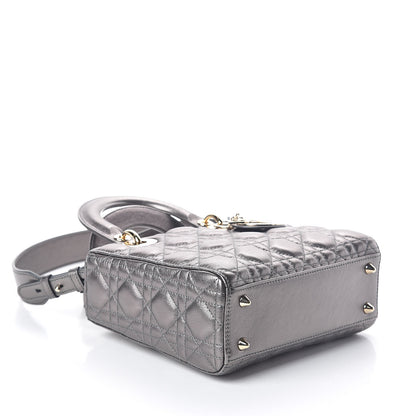 Christian Dior Metallic Grained Calfskin Cannage My ABCDior Lady Dior Gunmetal 4 of 9
