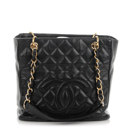 Chanel Caviar Quilted Petit Shopping Tote PST Black 1 of 9
