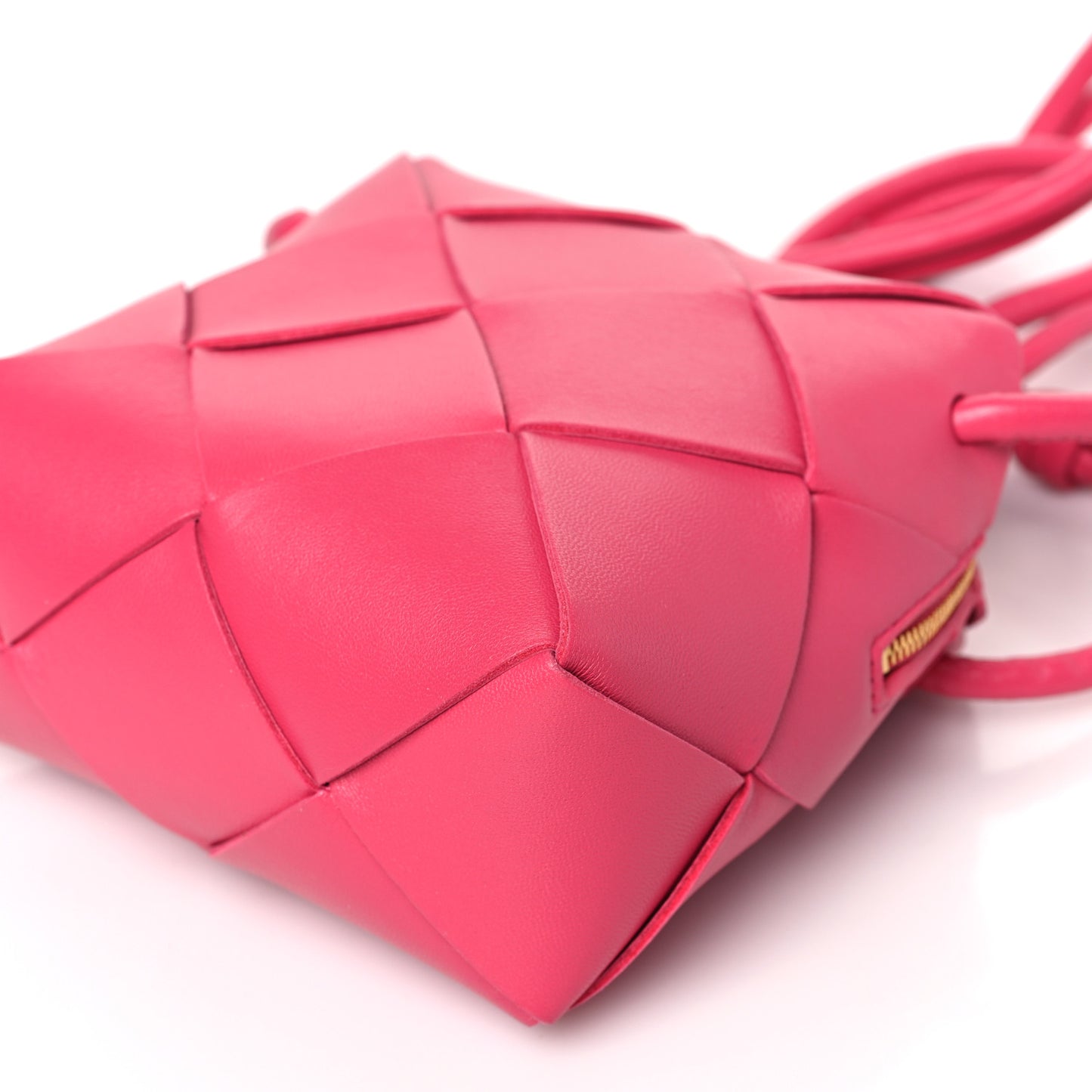 Lambskin Maxi Intrecciato Mini Cassette Camera Bag Cranberry