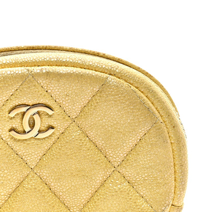 Chanel Iridescent Caviar Quilted Zip Around Classic Coin Purse Yellow 8 of 9