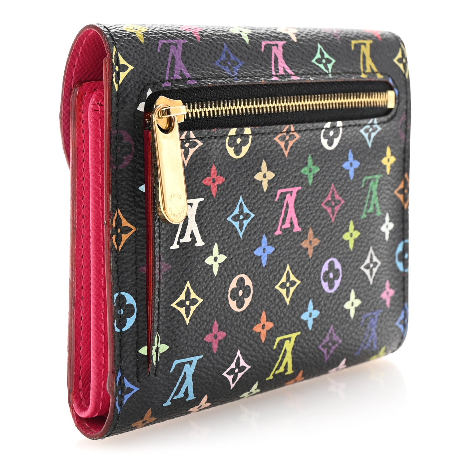 Louis Vuitton Monogram Multicolor Joey Wallet Black Grenade 3 of 7
