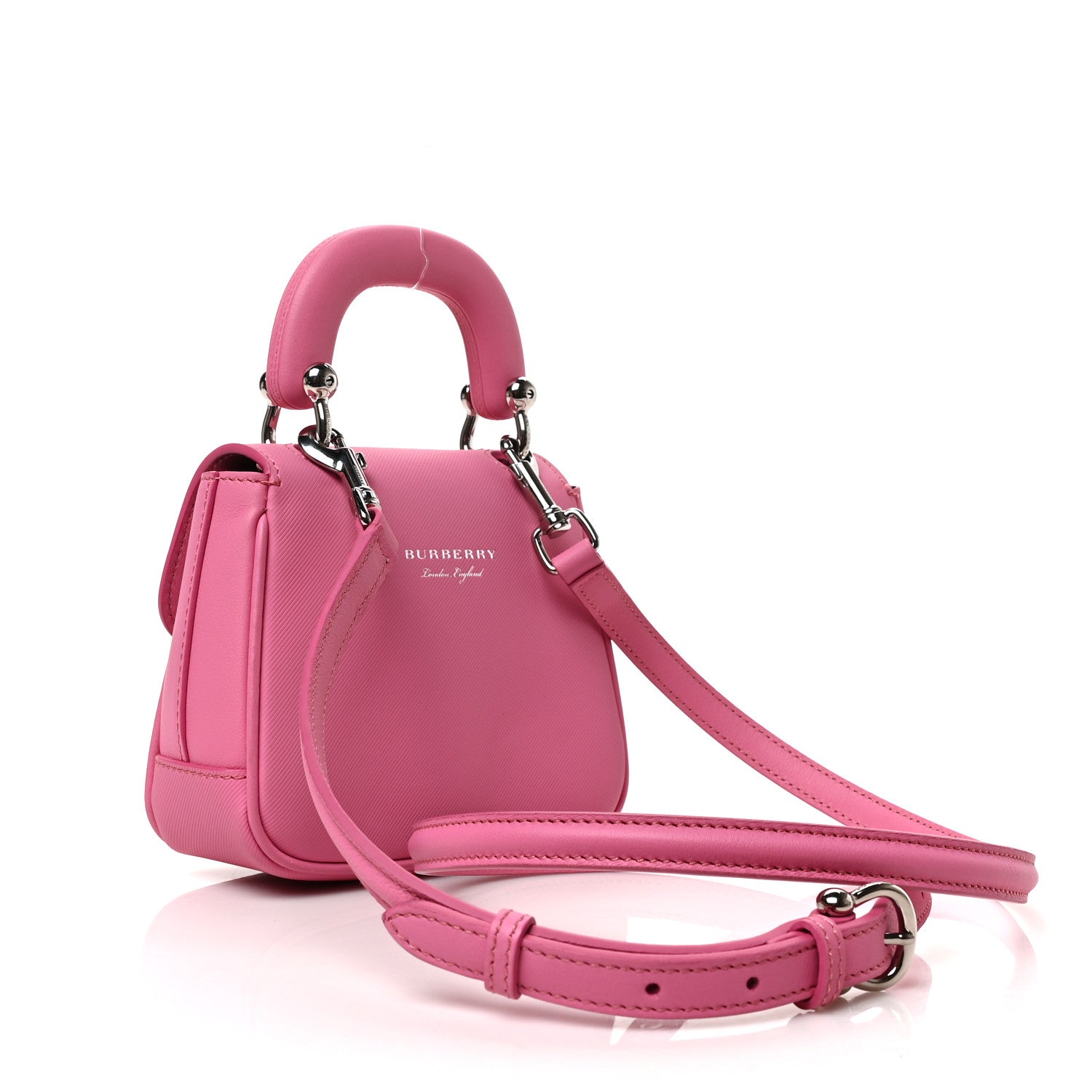 Burberry Trench Calfskin Mini DK88 Top Handle Bag Rose Pink 3 of 9