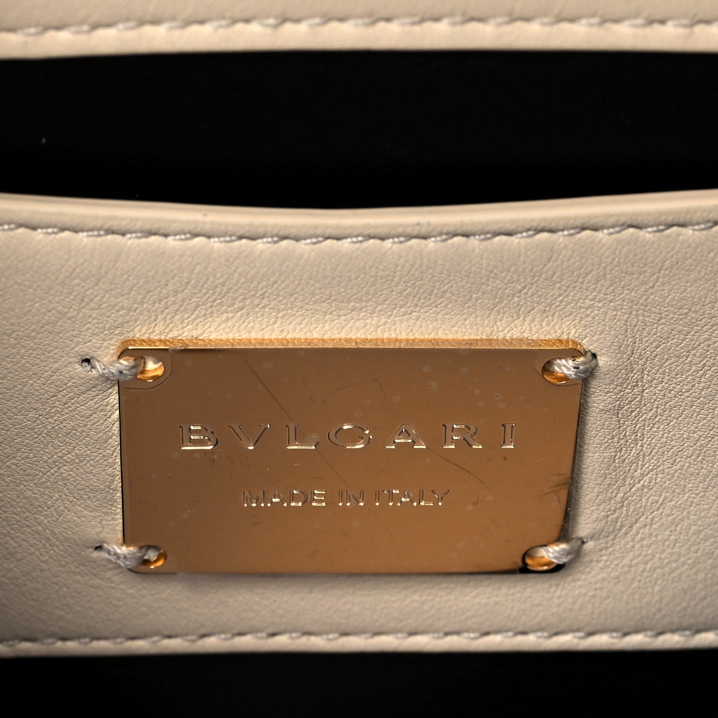 Calfskin Matelasse Mini Serpenti Cabochon Crossbody Bag Ivory Opal