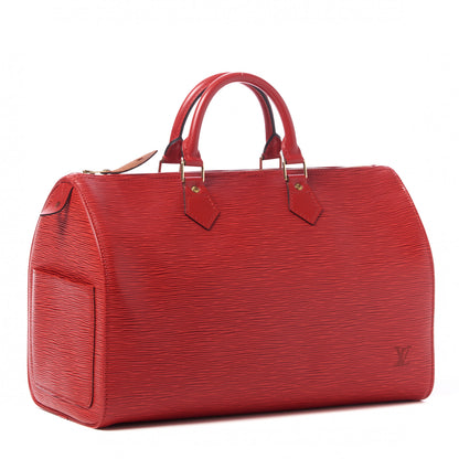 Louis Vuitton Epi Speedy 35 Castillan Red 2 of 8