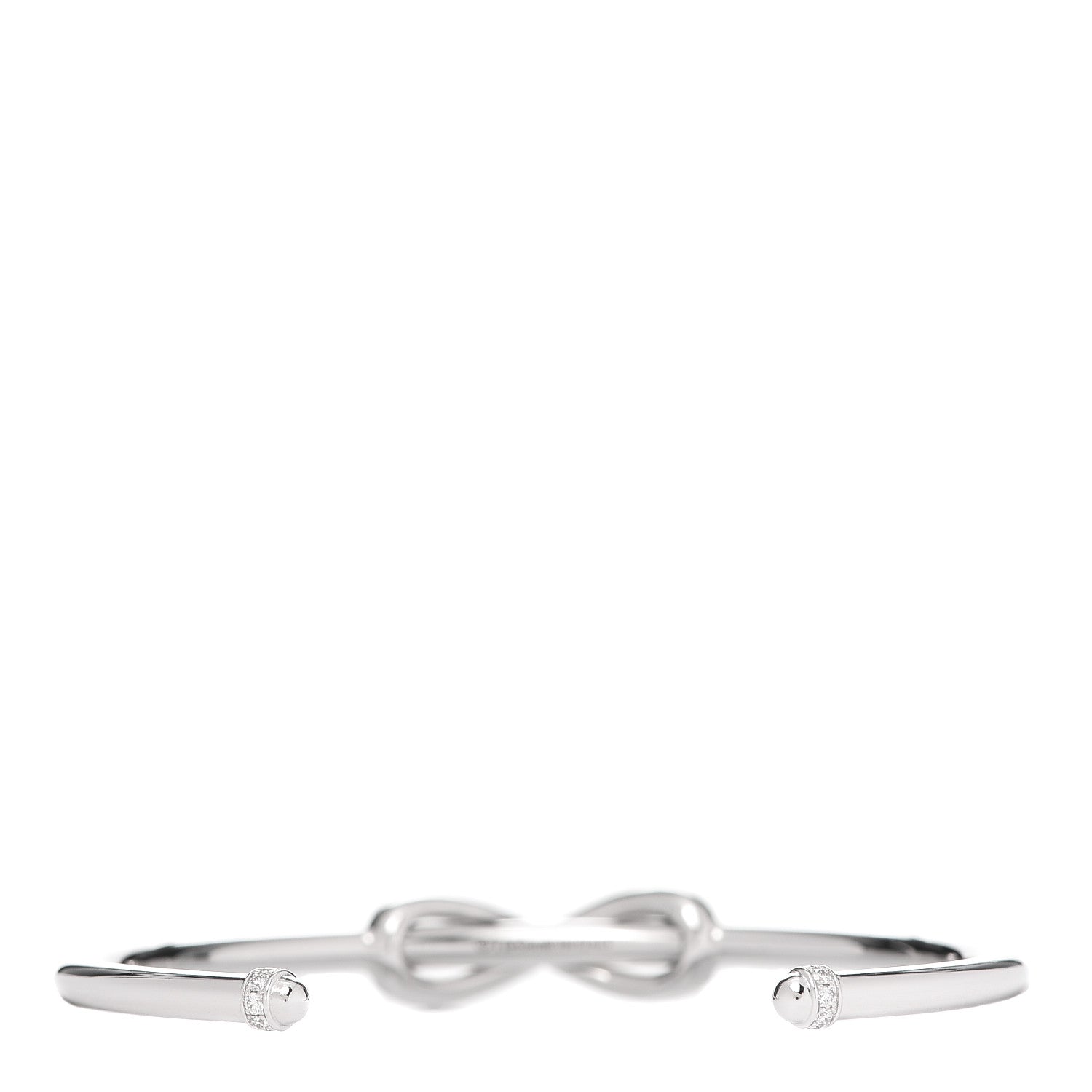 Tiffany 18K White Gold Diamond Infinity Cuff Bracelet 3 of 5