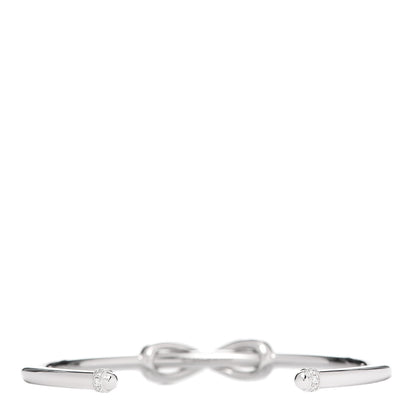 Tiffany 18K White Gold Diamond Infinity Cuff Bracelet 3 of 5