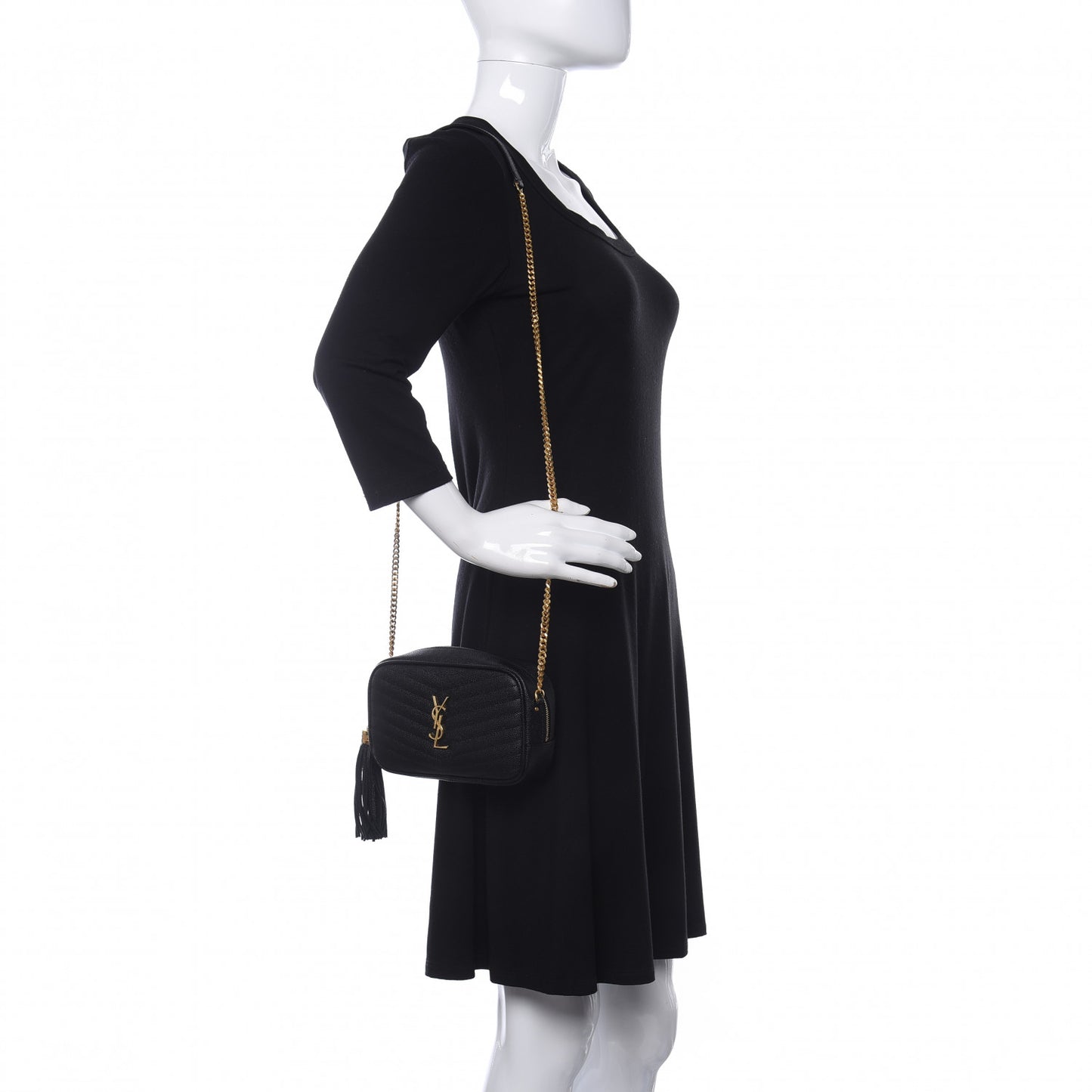Grain De Poudre Matelasse Monogram Mini Lou Camera Bag Black