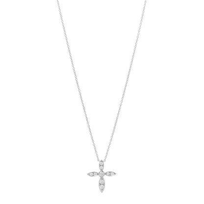 Tiffany Platinum Diamond Illusion Cross Pendant Necklace 1 of 8