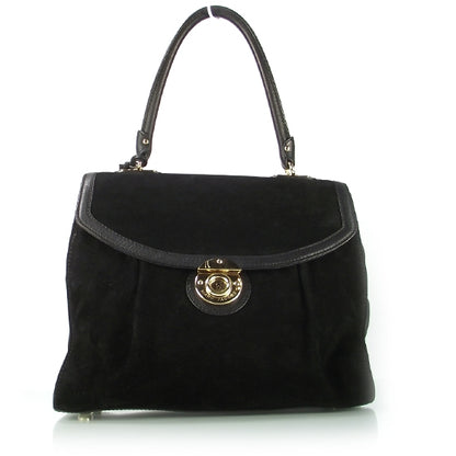 Marc Jacobs Soft Calf Suede Top Handle Satchel Black 1 of 8