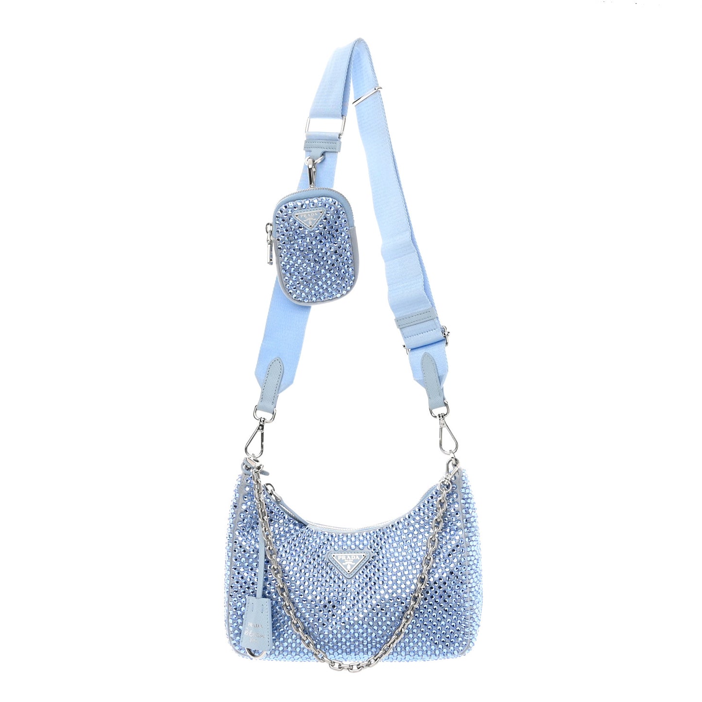 Satin Crystal Re-Edition 2005 Shoulder Bag Celeste