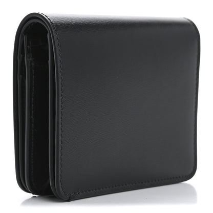 Celine Shiny Calfskin Triomphe Compact Wallet Black 3 of 9