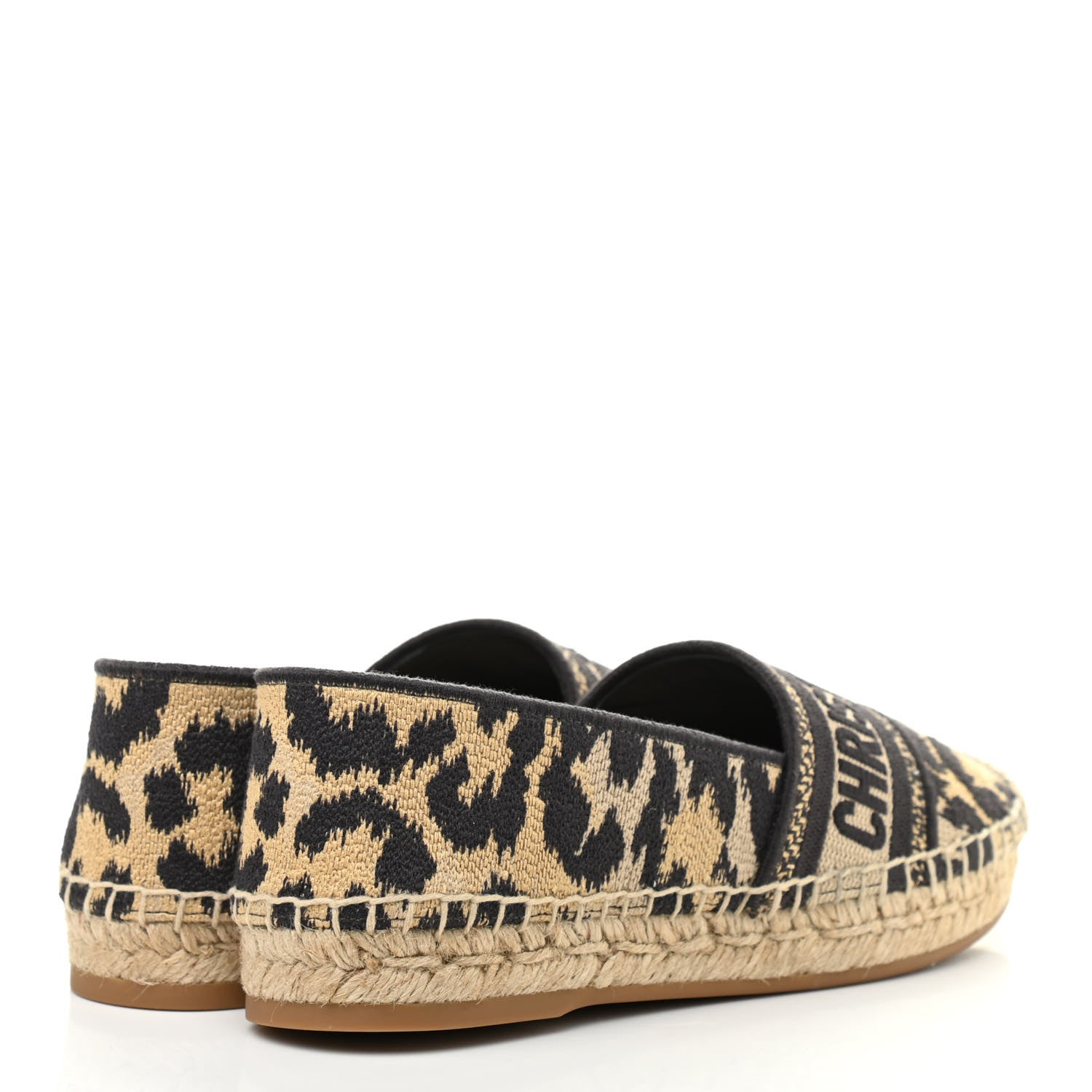 Christian Dior Cotton Embroidered Leopard Print Granville Espadrille 35.5 Natural 7 of 16