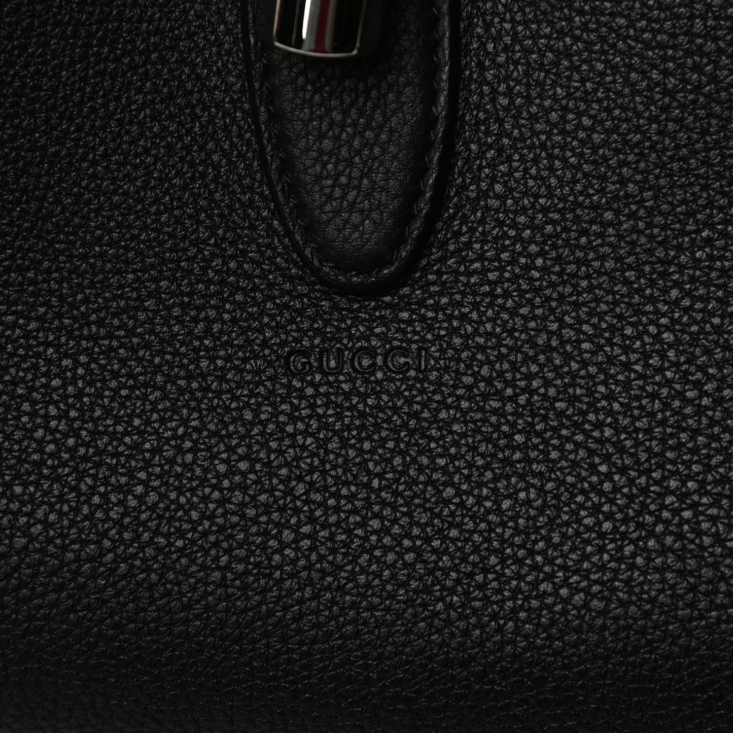 Soft Grained Calfskin Large Jackie Hobo Black