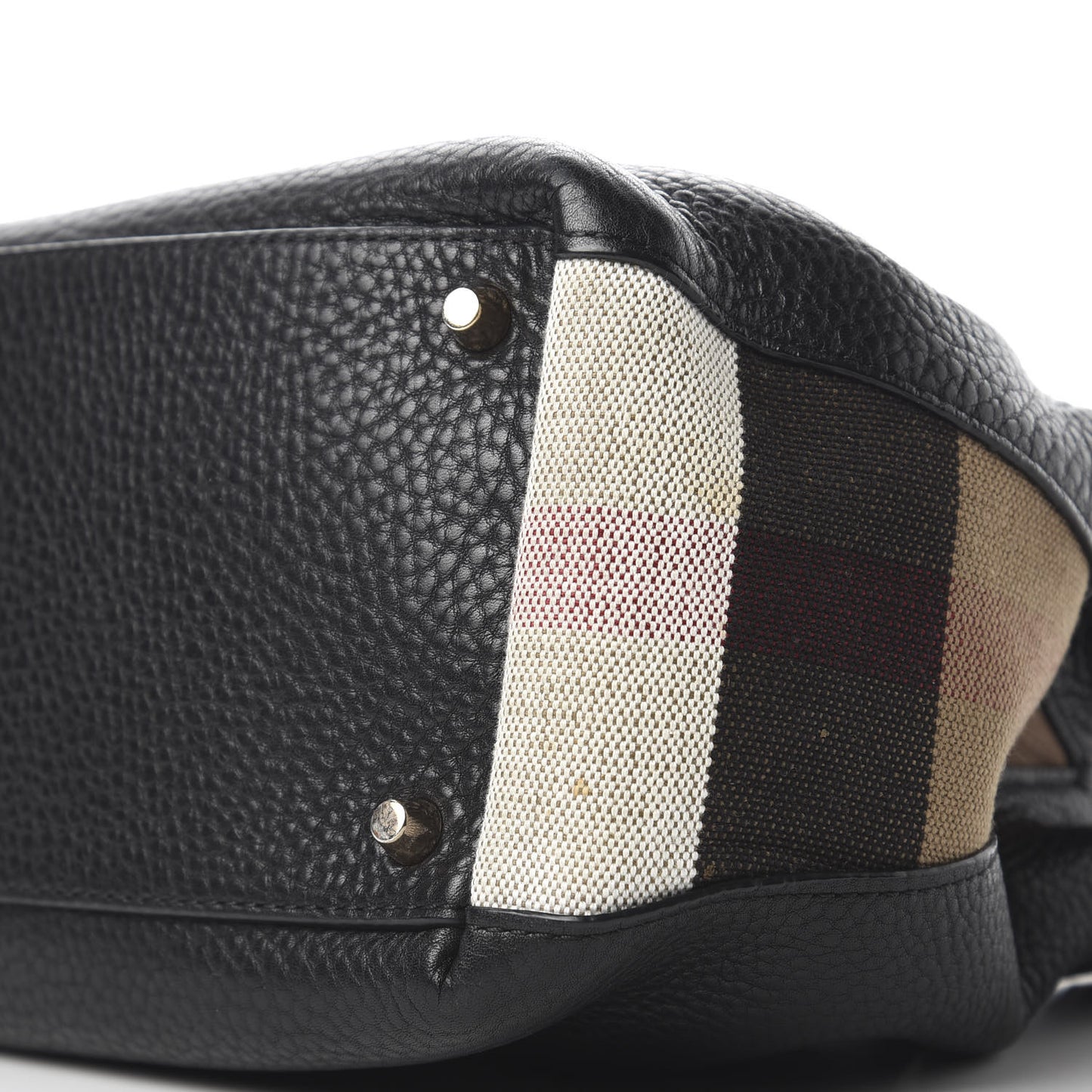 Grainy Calfskin House Check Small Maidstone Black