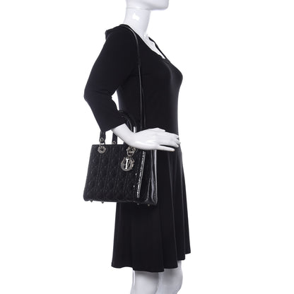 Christian Dior Patent Cannage Medium Lady Dior Black 2 of 11