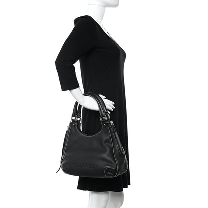 Chanel Grained Calfskin Tassel Hobo Black 2 of 12