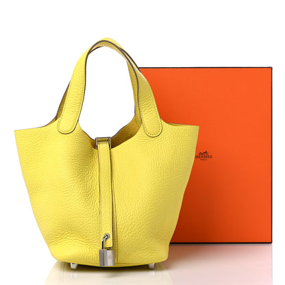 Hermes Taurillon Clemence Picotin Lock 18 PM Lime 11 of 11