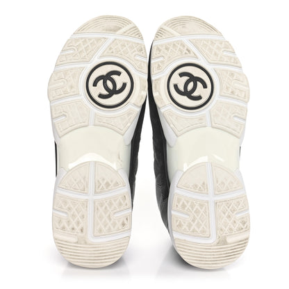 Chanel Fabric Suede Calfskin Quilted CC Sneakers 36 Dark Grey 7 of 9