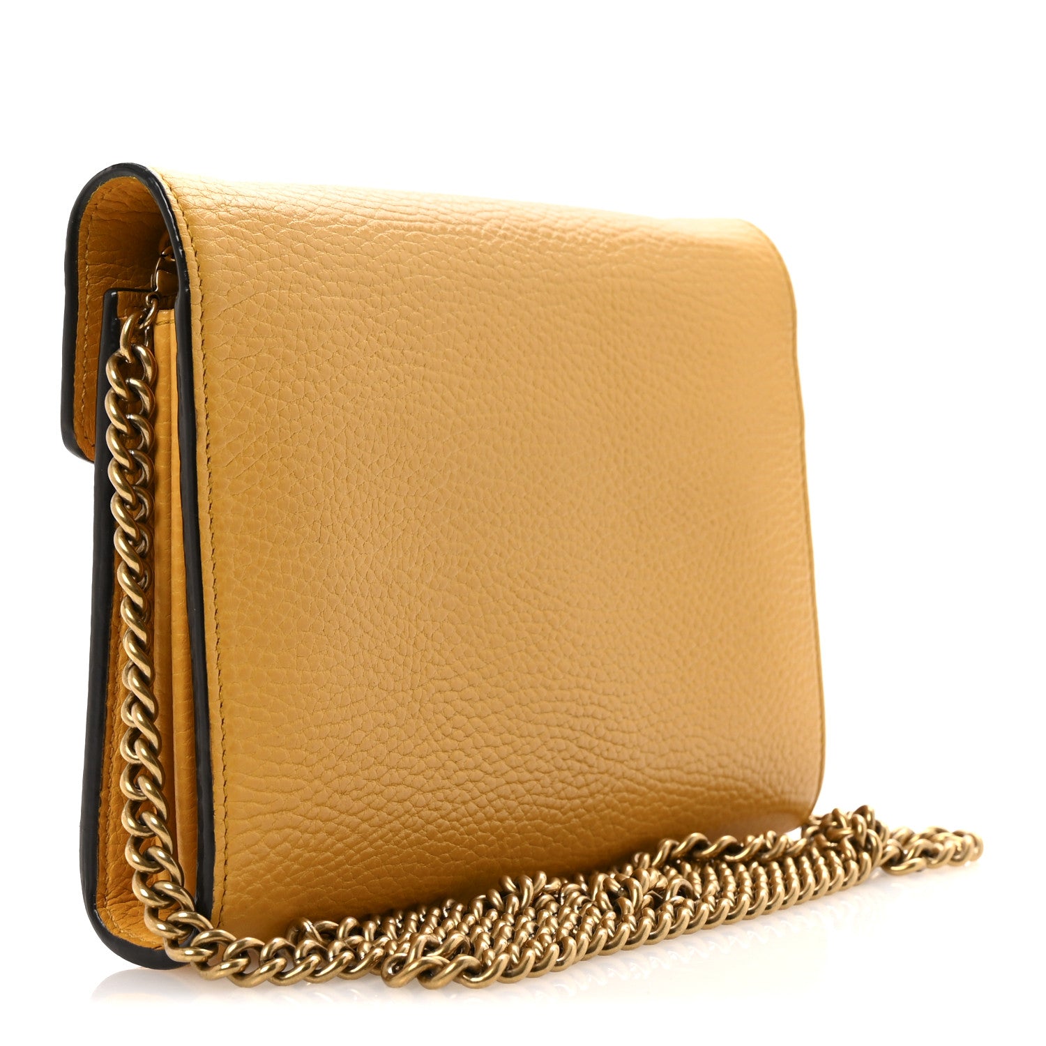 Gucci Calfskin Garden Dionysus Chain Wallet Yellow 3 of 14