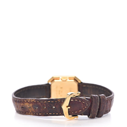Cartier 18K Yellow Gold Alligator 20mm Ceinture Octagonal Quartz Watch Brown 4 of 12