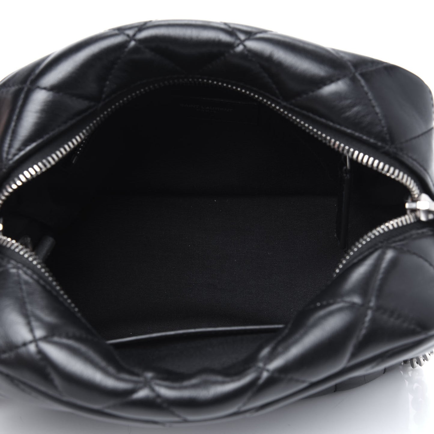 Calfskin Y Quilted Monogram Small Loulou Bowling Bag Black