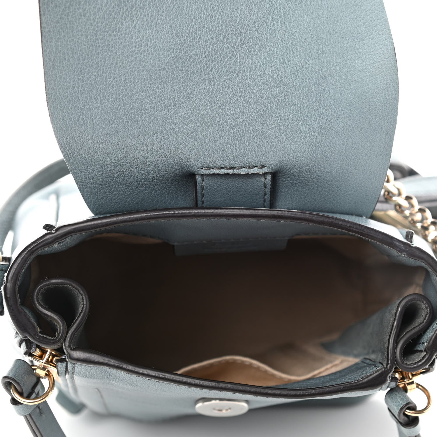 Chloe Suede Calfskin Mini Faye Backpack Cloudy Blue 4 of 4